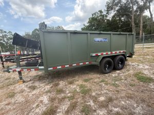 Triple Crown 7X16 SD Dump Trailer 14K OD Green